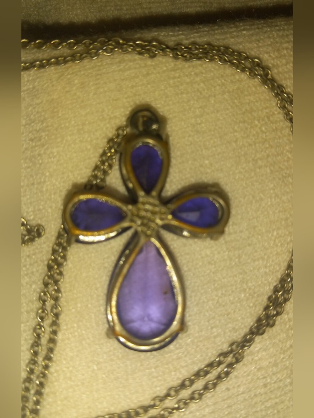 Amethyst Gemstone  Elegant Purple  Pendant Necklace - Cross Jewelry Style - Picture 2 of 5